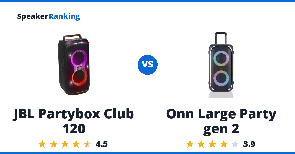 JBL Partybox Club 120 vs Onn Large Party gen 2