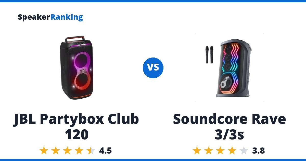 JBL Partybox Club 120 vs Soundcore Rave 3/3s