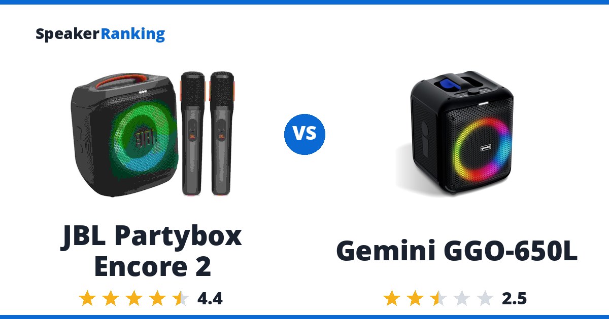 JBL Partybox Encore 2 vs Gemini GGO-650L