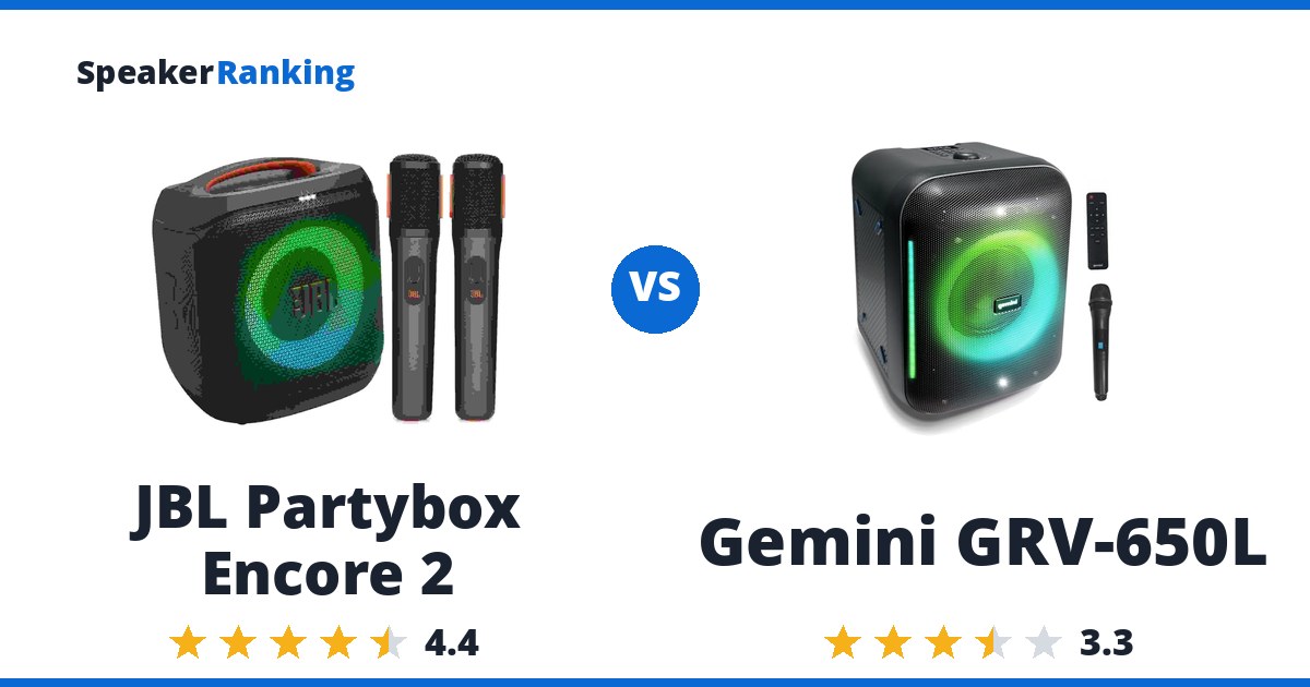 JBL Partybox Encore 2 vs Gemini GRV-650L