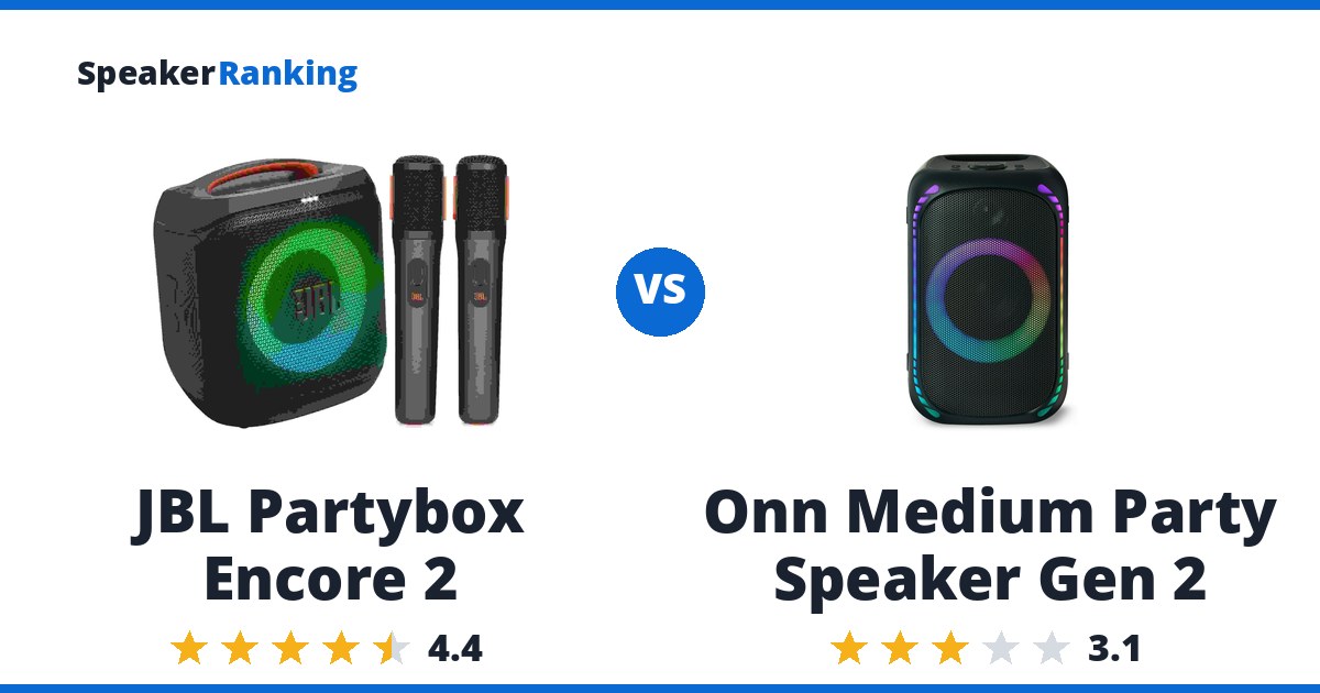 JBL Partybox Encore 2 vs Onn Medium Party Speaker Gen 2