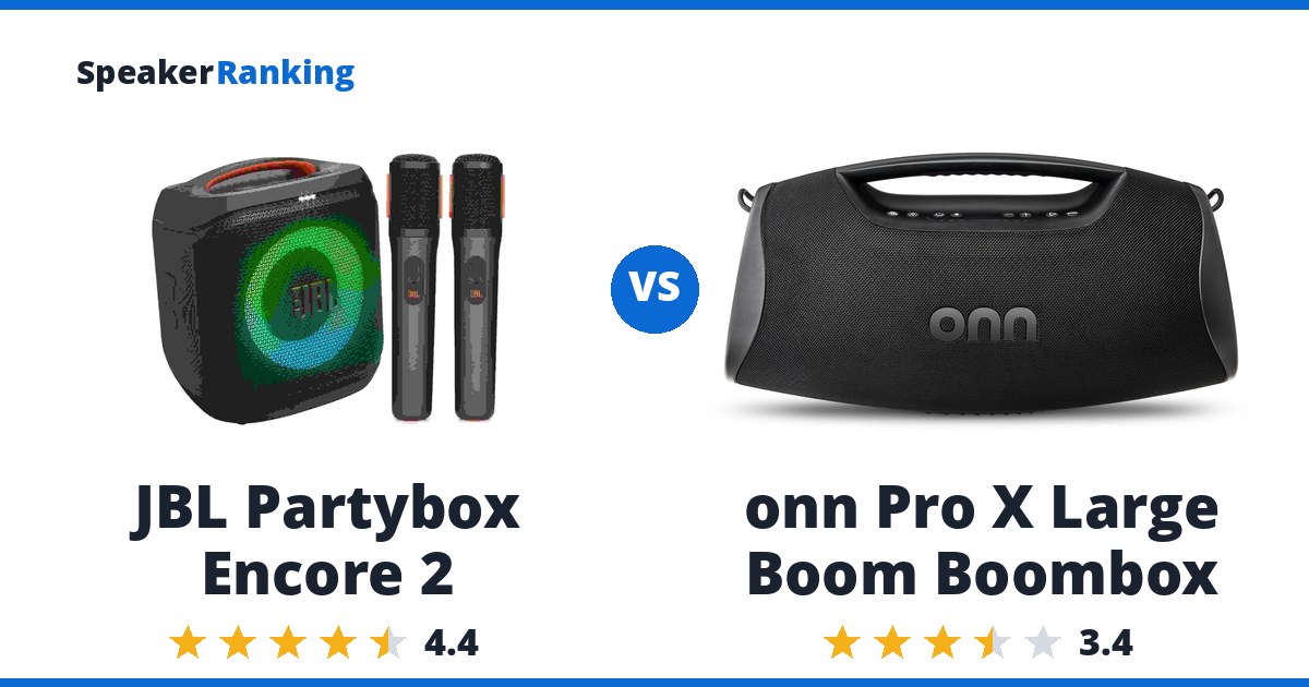 JBL Partybox Encore 2 vs onn Pro X Large Boom Boombox