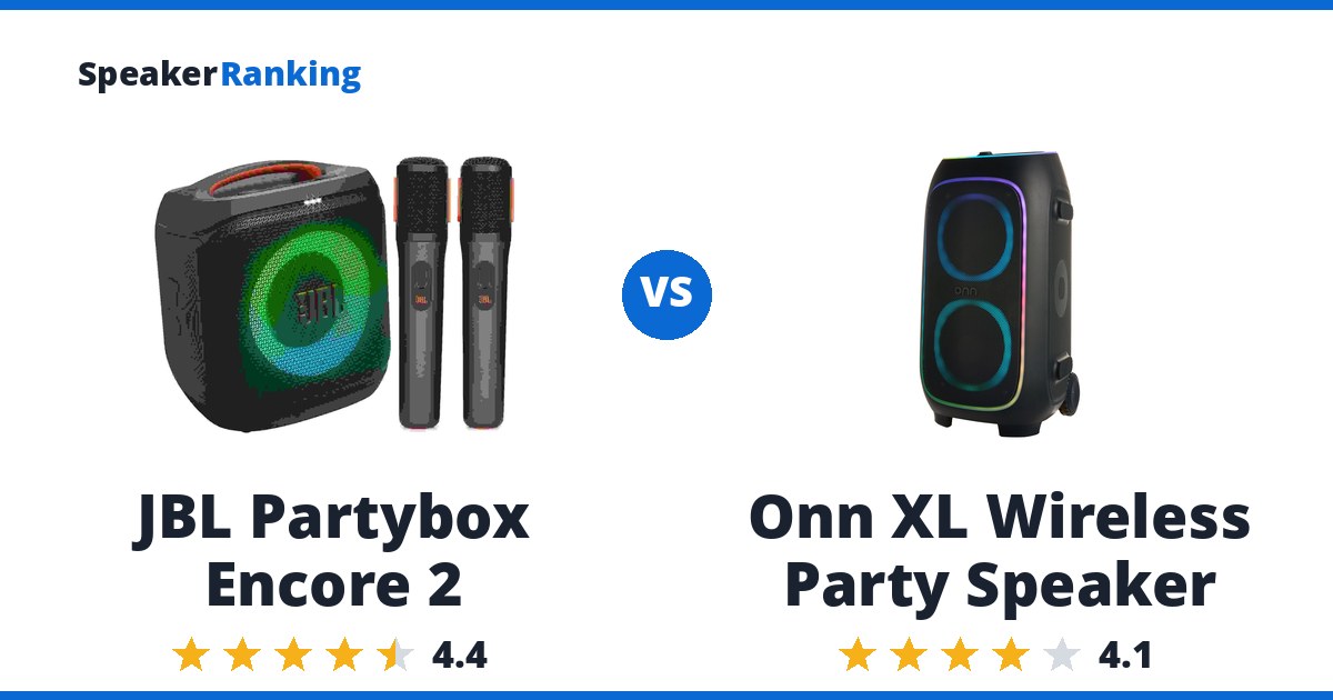 JBL Partybox Encore 2 vs Onn XL Wireless Party Speaker