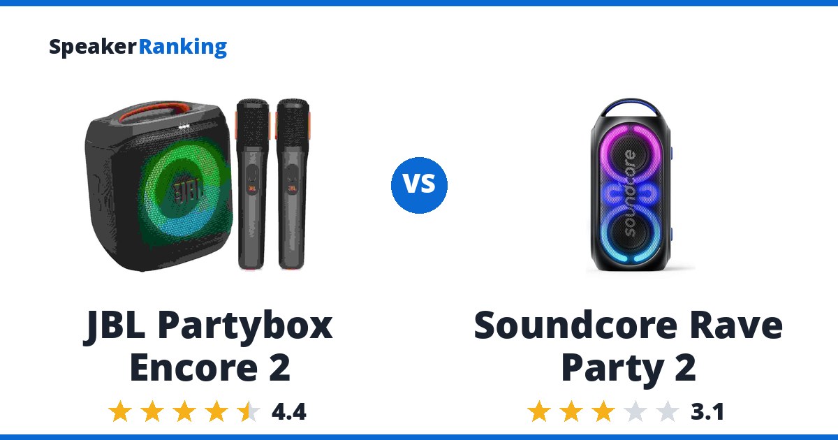 JBL Partybox Encore 2 vs Soundcore Rave Party 2