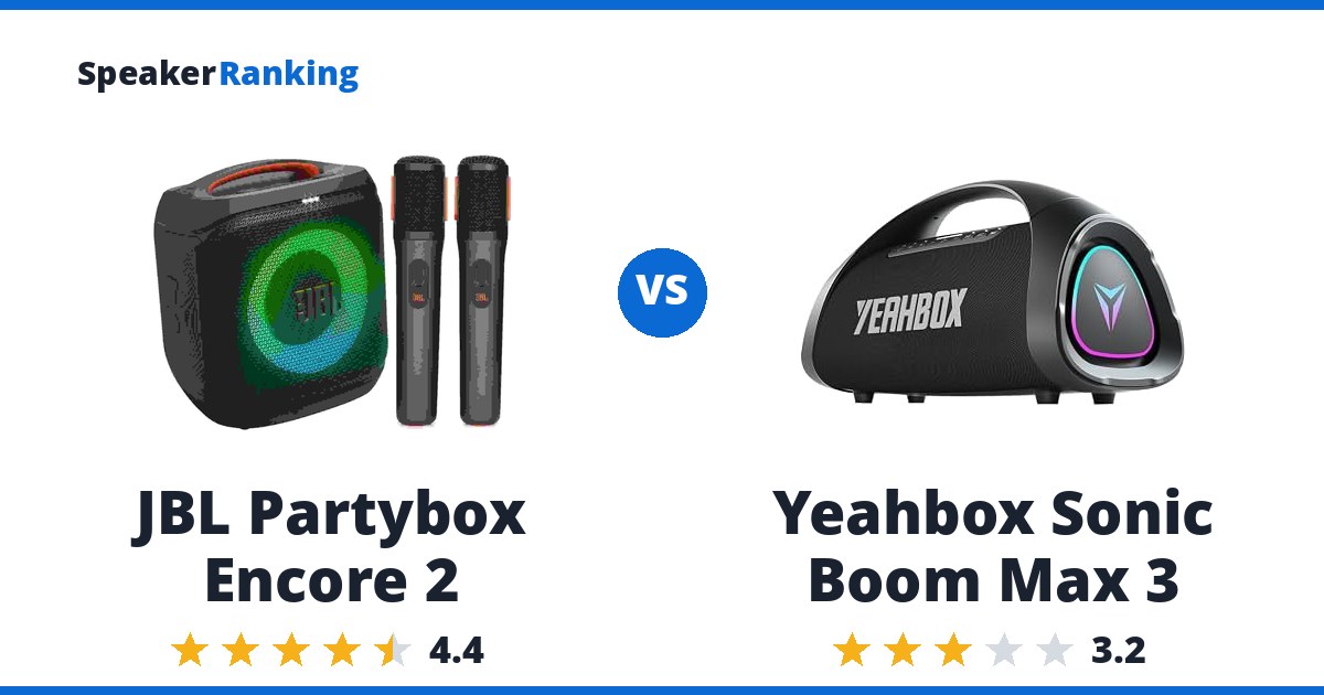 JBL Partybox Encore 2 vs Yeahbox Sonic Boom Max 3