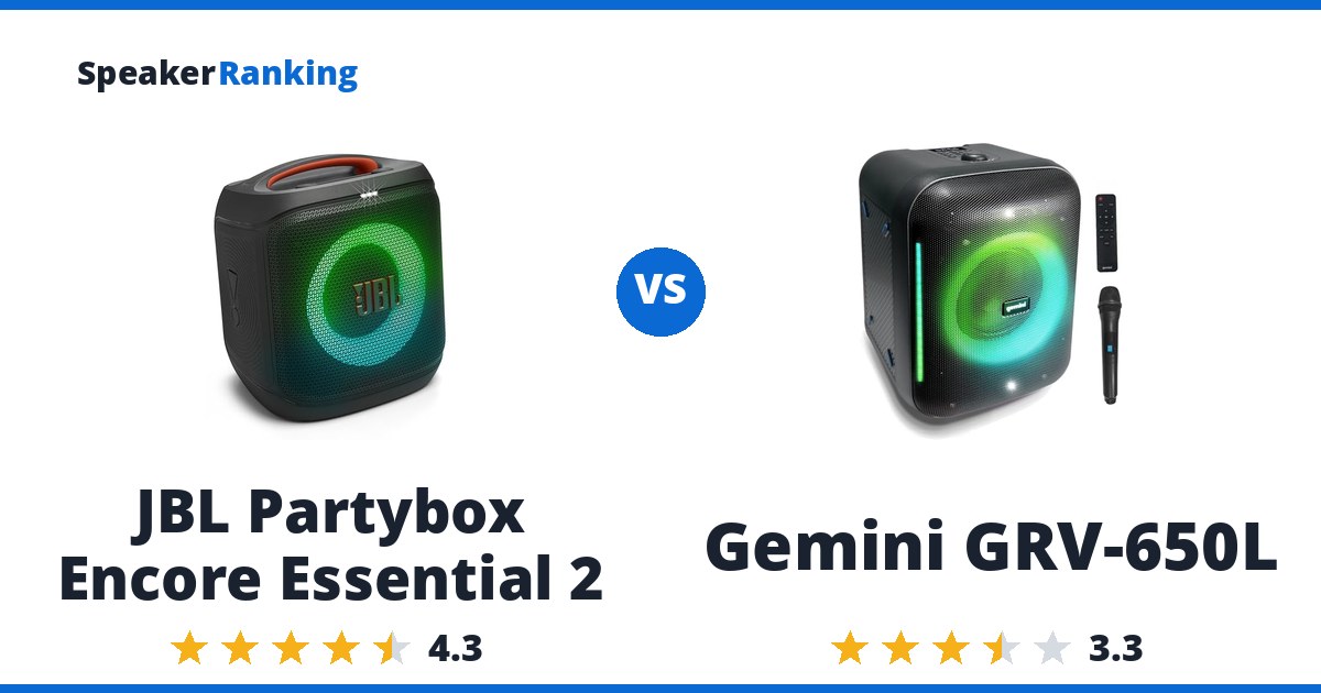 JBL Partybox Encore Essential 2 vs Gemini GRV-650L