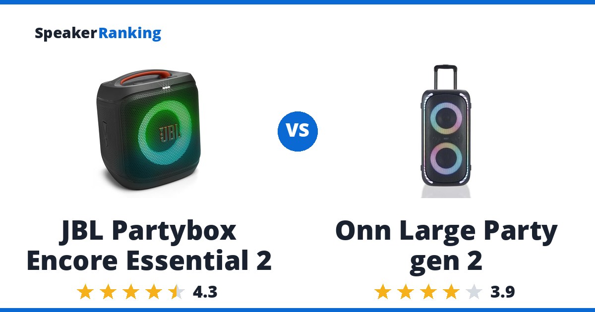 JBL Partybox Encore Essential 2 vs Onn Large Party gen 2