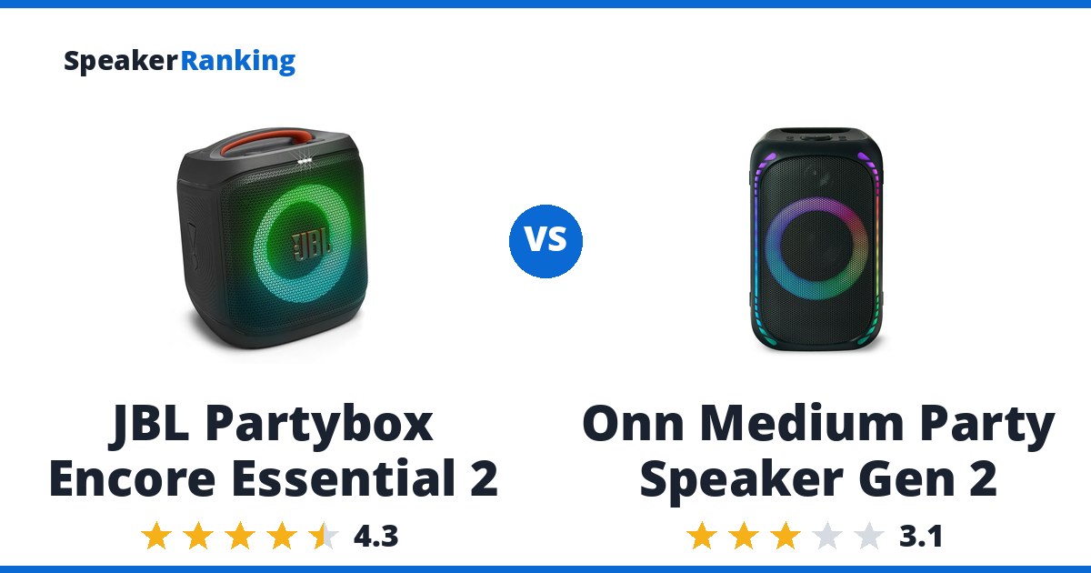 JBL Partybox Encore Essential 2 vs Onn Medium Party Speaker Gen 2