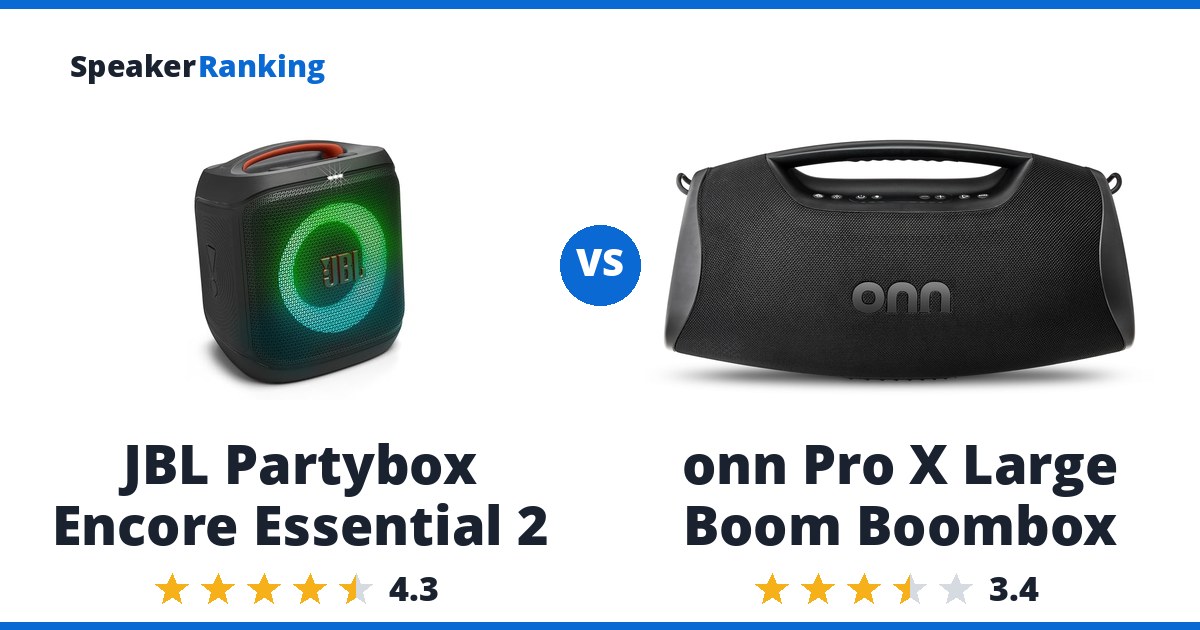 JBL Partybox Encore Essential 2 vs onn Pro X Large Boom Boombox