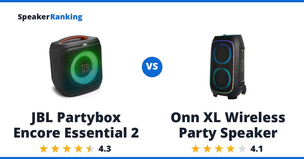 JBL Partybox Encore Essential 2 vs Onn XL Wireless Party Speaker