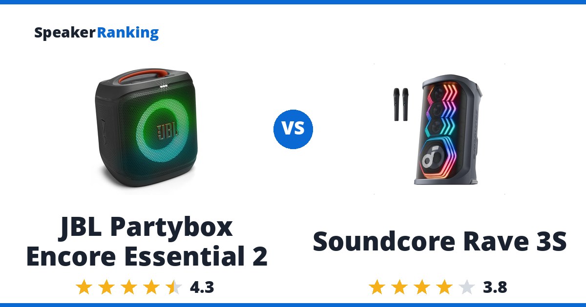 JBL Partybox Encore Essential 2 vs Soundcore Rave 3S