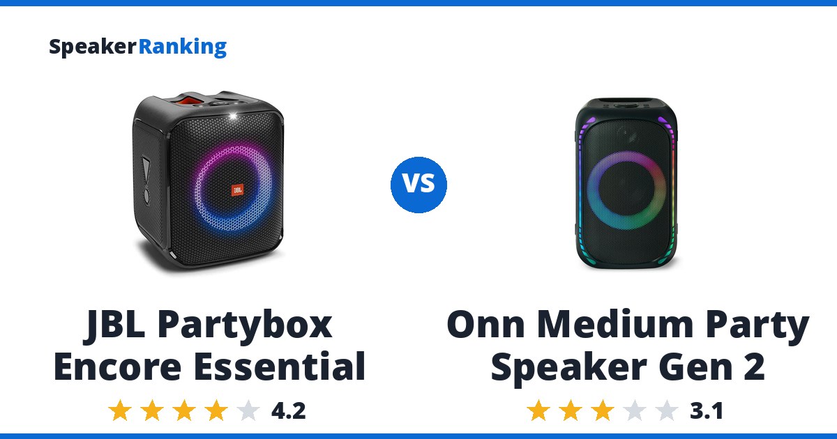 JBL Partybox Encore Essential vs Onn Medium Party Speaker Gen 2