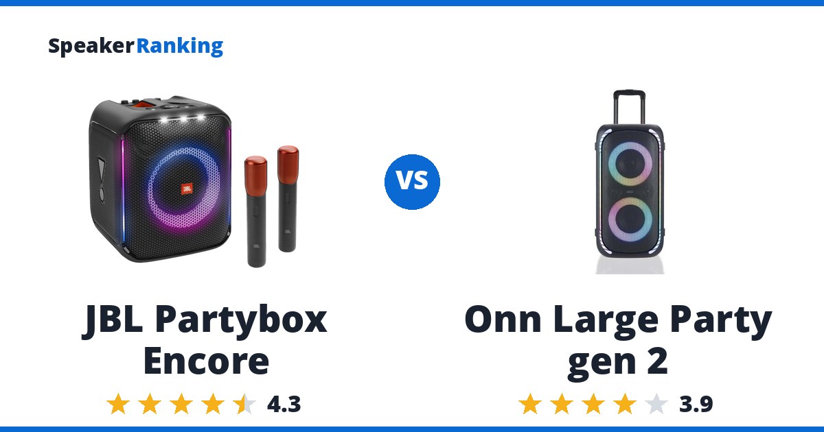 JBL Partybox Encore vs Onn Large Party gen 2
