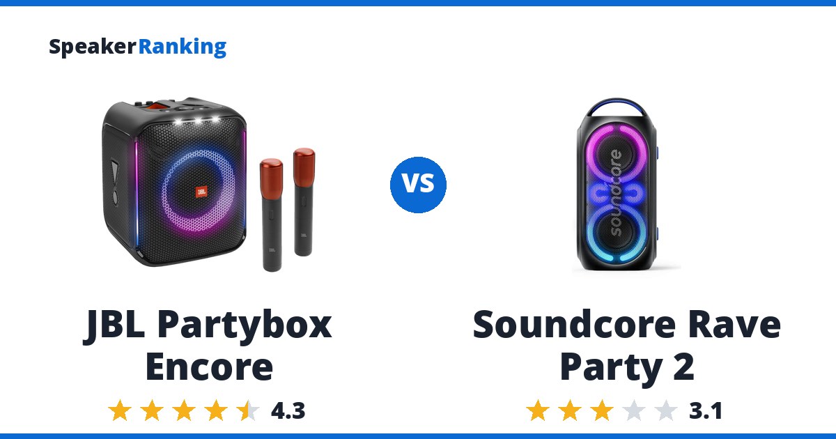 JBL Partybox Encore vs Soundcore Rave Party 2