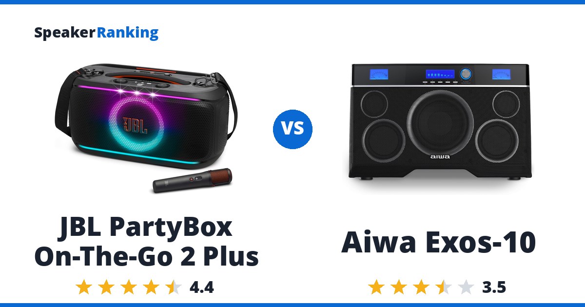 JBL PartyBox On-The-Go 2 Plus vs Aiwa Exos-10
