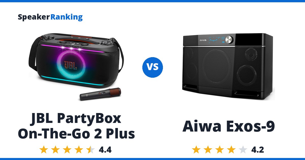 JBL PartyBox On-The-Go 2 Plus vs Aiwa Exos-9