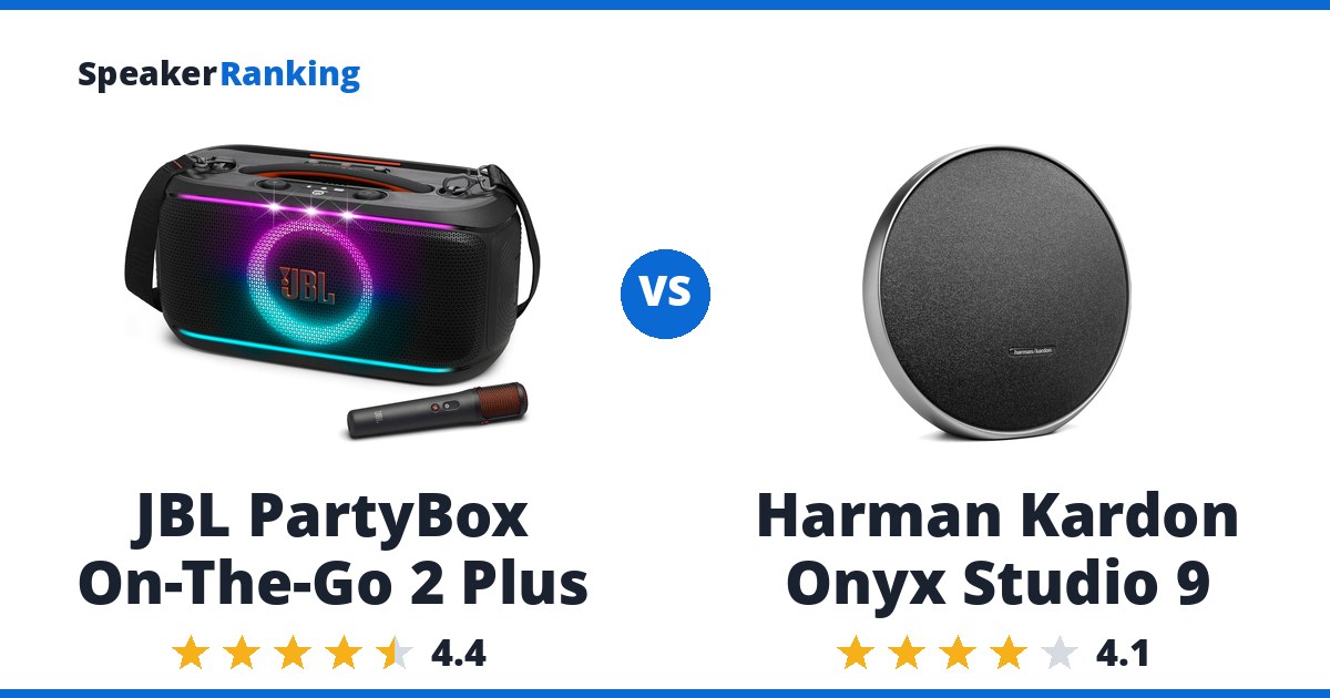 JBL PartyBox On-The-Go 2 Plus vs Harman Kardon Onyx Studio 9