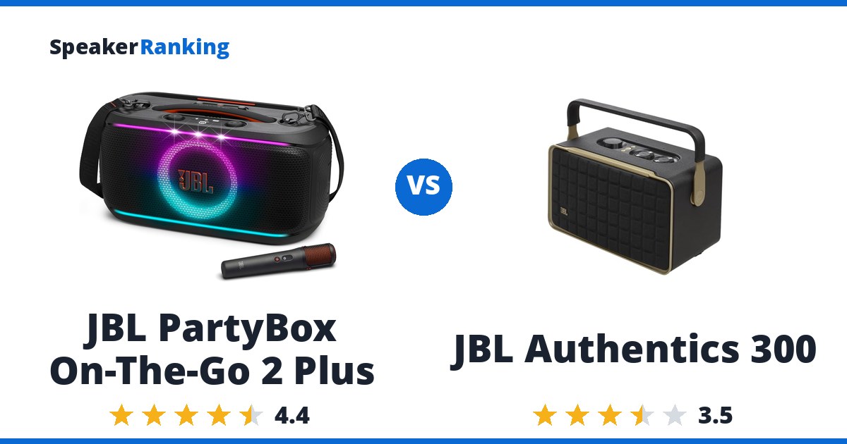 JBL PartyBox On-The-Go 2 Plus vs JBL Authentics 300