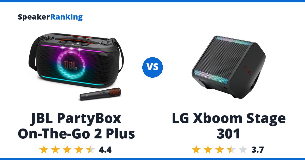 JBL PartyBox On-The-Go 2 Plus vs LG Xboom Stage 301