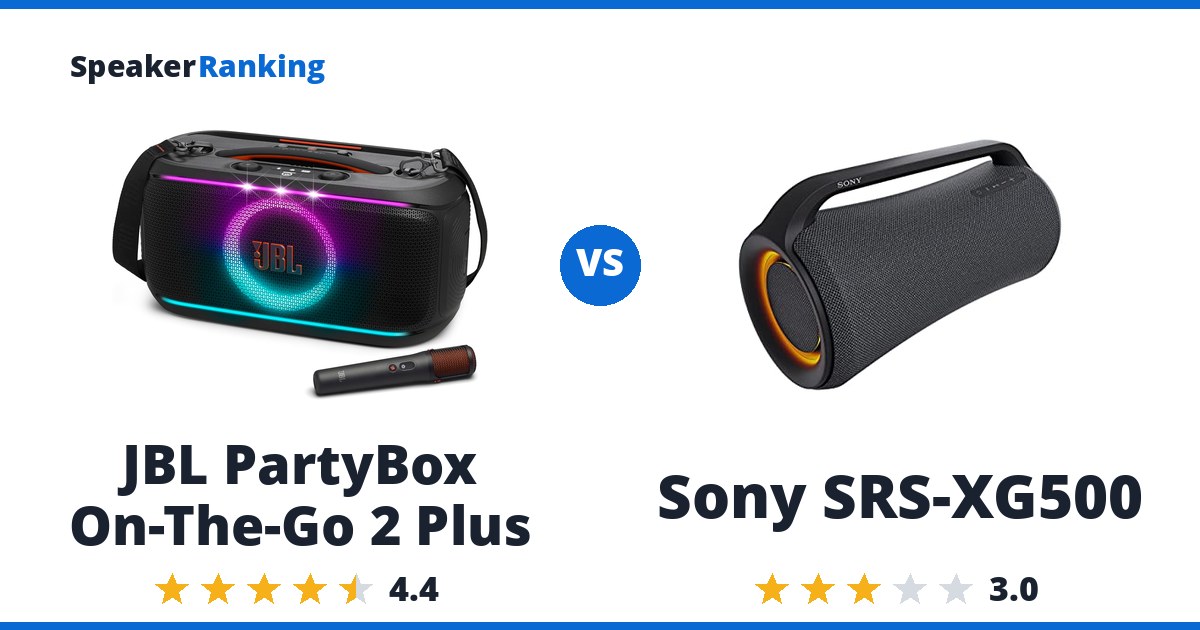 JBL PartyBox On-The-Go 2 Plus vs Sony SRS-XG500