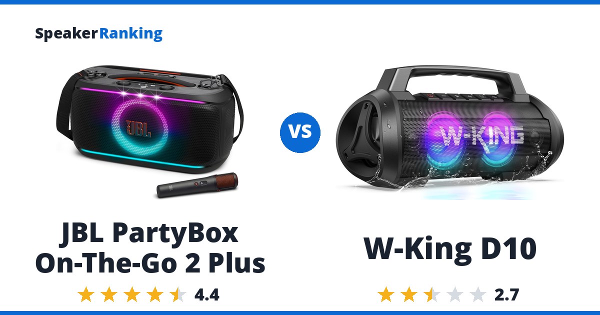JBL PartyBox On-The-Go 2 Plus vs W-King D10
