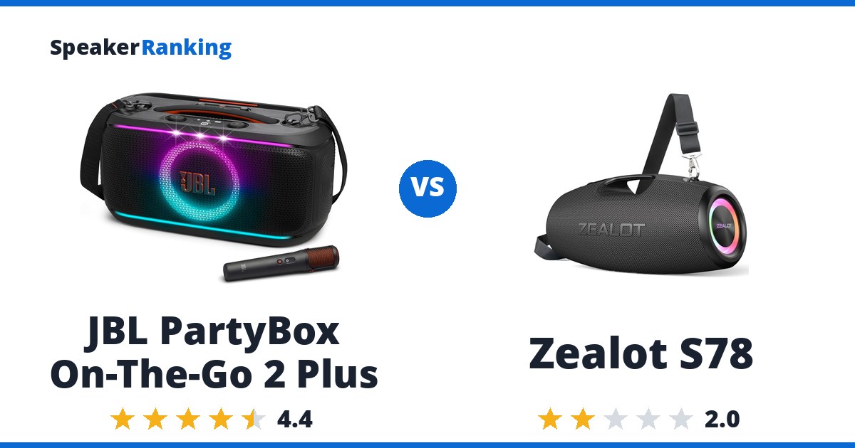 JBL PartyBox On-The-Go 2 Plus vs Zealot S78