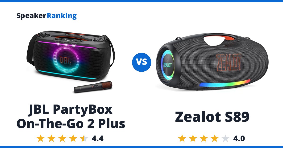 JBL PartyBox On-The-Go 2 Plus vs Zealot S89