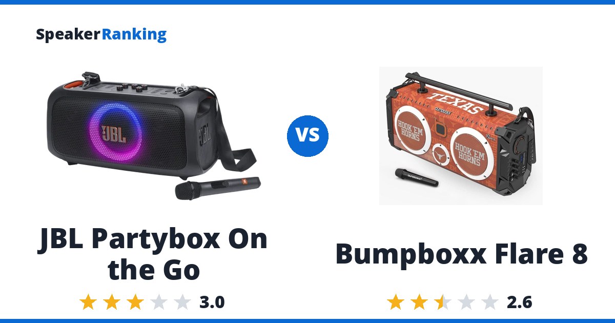 JBL Partybox On the Go vs Bumpboxx Flare 8