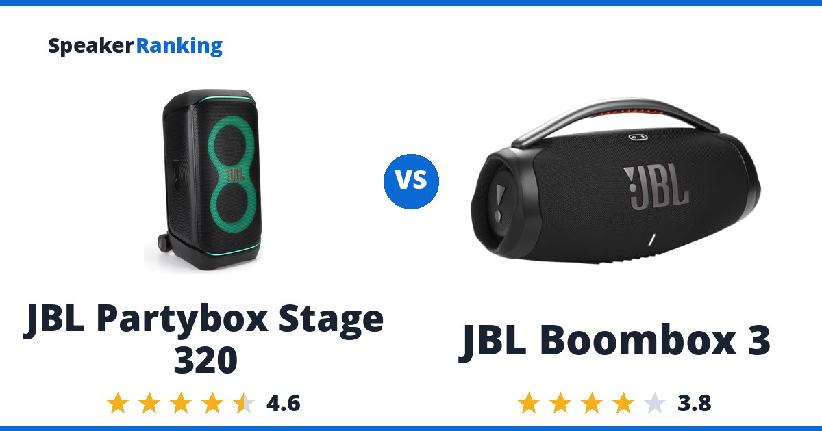 JBL Partybox Stage 320 vs JBL Boombox 3
