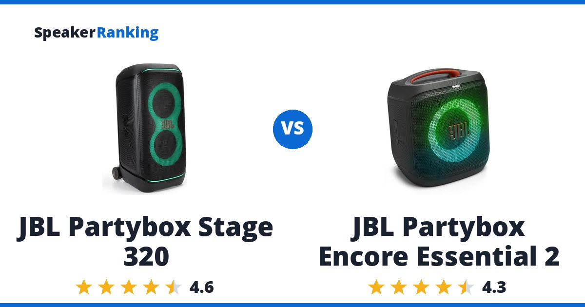 JBL Partybox Stage 320 vs JBL Partybox Encore Essential 2