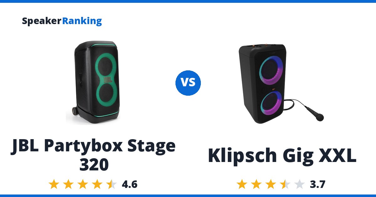 JBL Partybox Stage 320 vs Klipsch Gig XXL