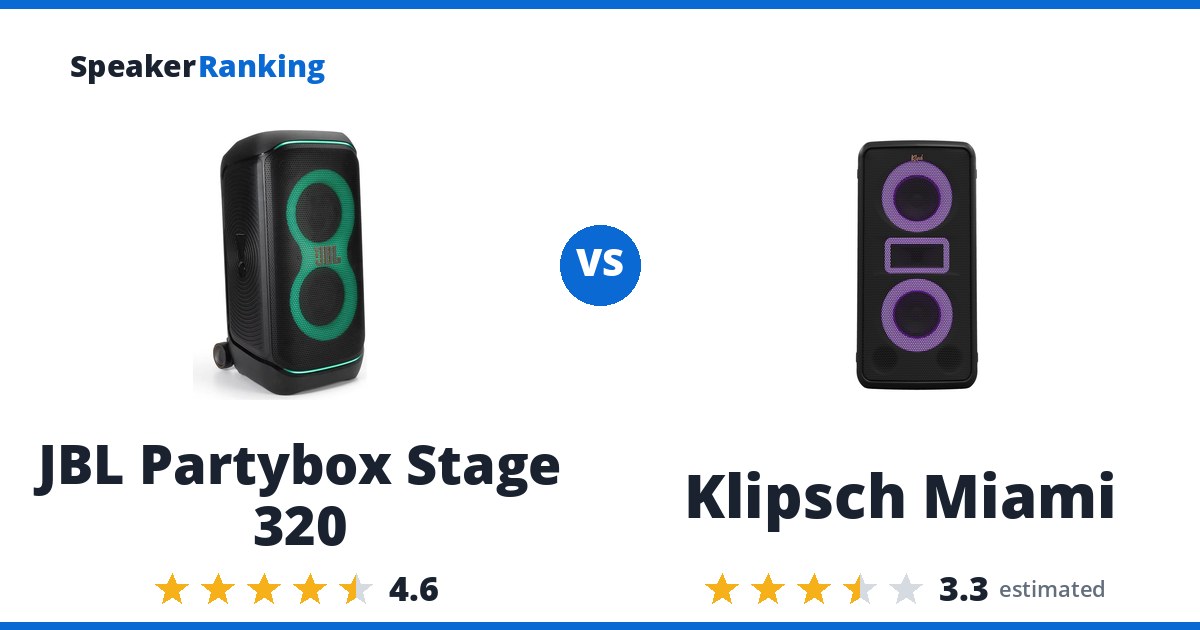 JBL Partybox Stage 320 vs Klipsch Miami