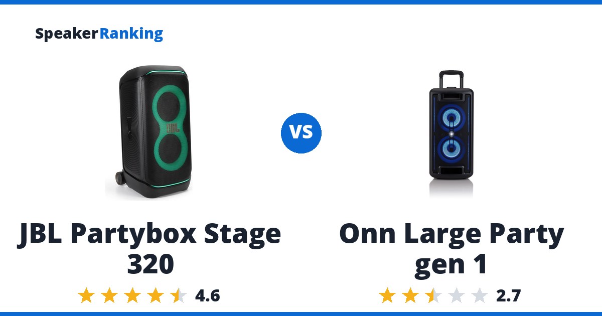 JBL Partybox Stage 320 vs Onn Large Party gen 1