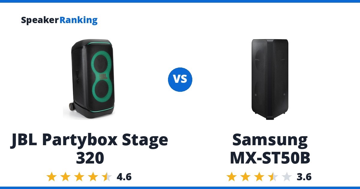 JBL Partybox Stage 320 vs Samsung MX-ST50B