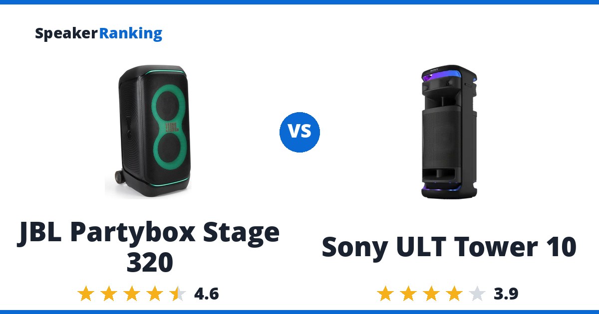 JBL Partybox Stage 320 vs Sony ULT Tower 10