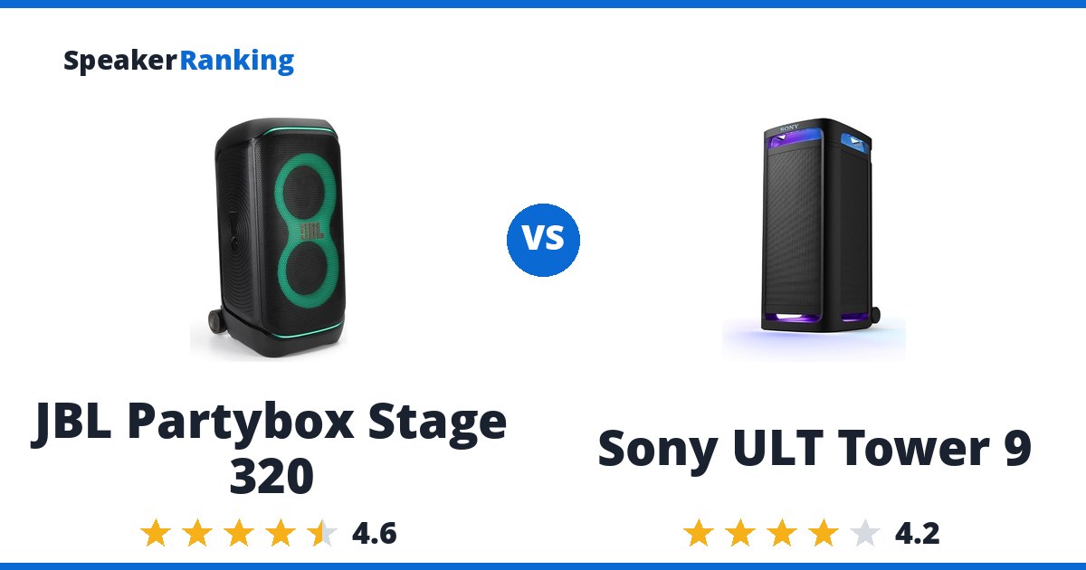 JBL Partybox Stage 320 vs Sony ULT Tower 9
