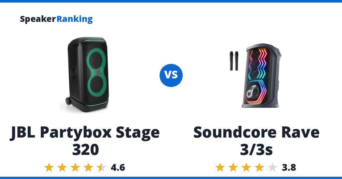 JBL Partybox Stage 320 vs Soundcore Rave 3/3s