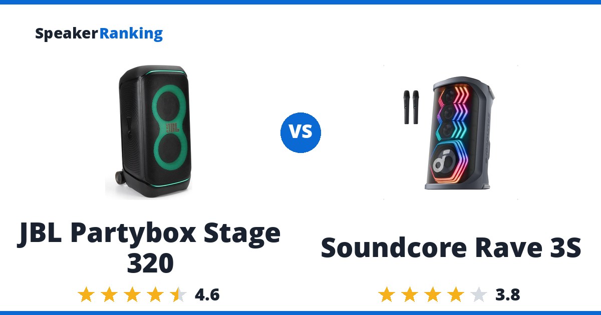 JBL Partybox Stage 320 vs Soundcore Rave 3S