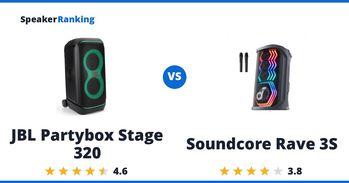 JBL Partybox Stage 320 vs Soundcore Rave 3S