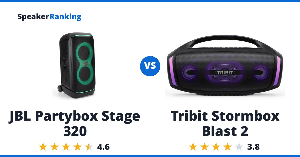 JBL Partybox Stage 320 vs Tribit Stormbox Blast 2