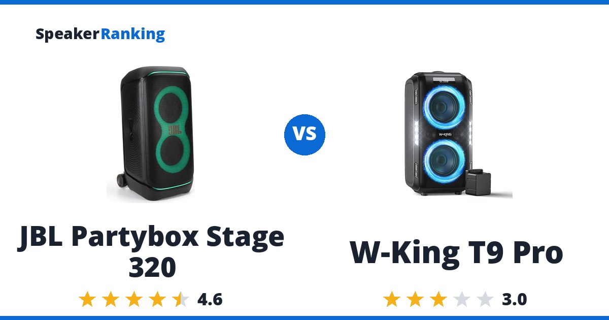 JBL Partybox Stage 320 vs W-King T9 Pro
