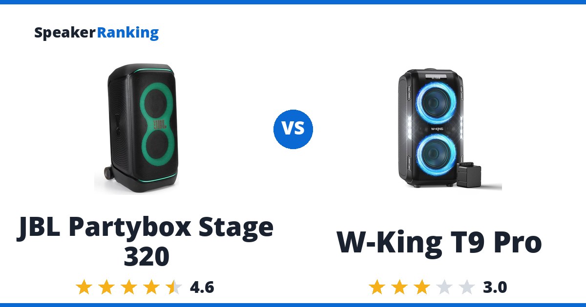 JBL Partybox Stage 320 vs W-King T9 Pro