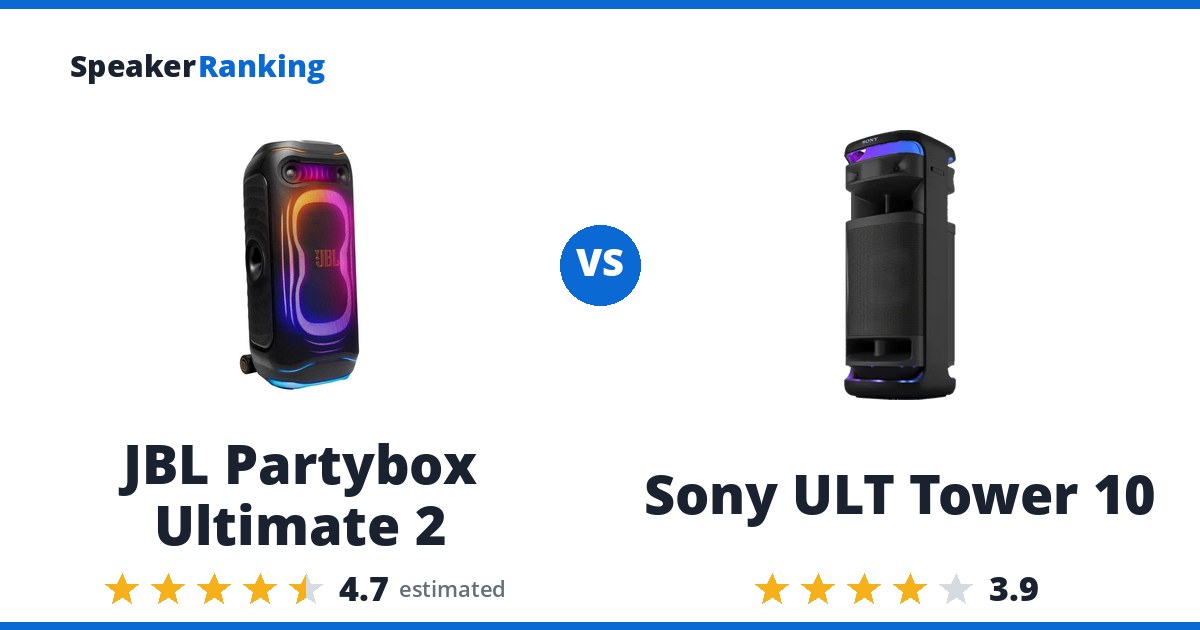 JBL Partybox Ultimate 2 vs Sony ULT Tower 10