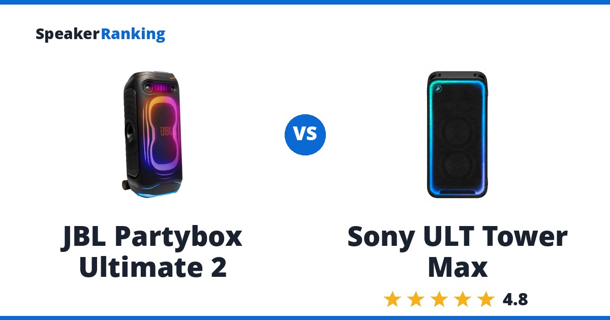JBL Partybox Ultimate 2 vs Sony ULT Tower Max