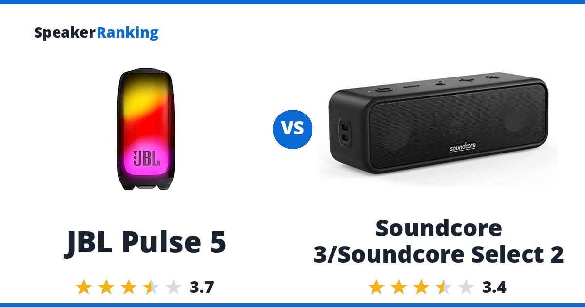 JBL Pulse 5 vs Soundcore 3/Soundcore Select 2