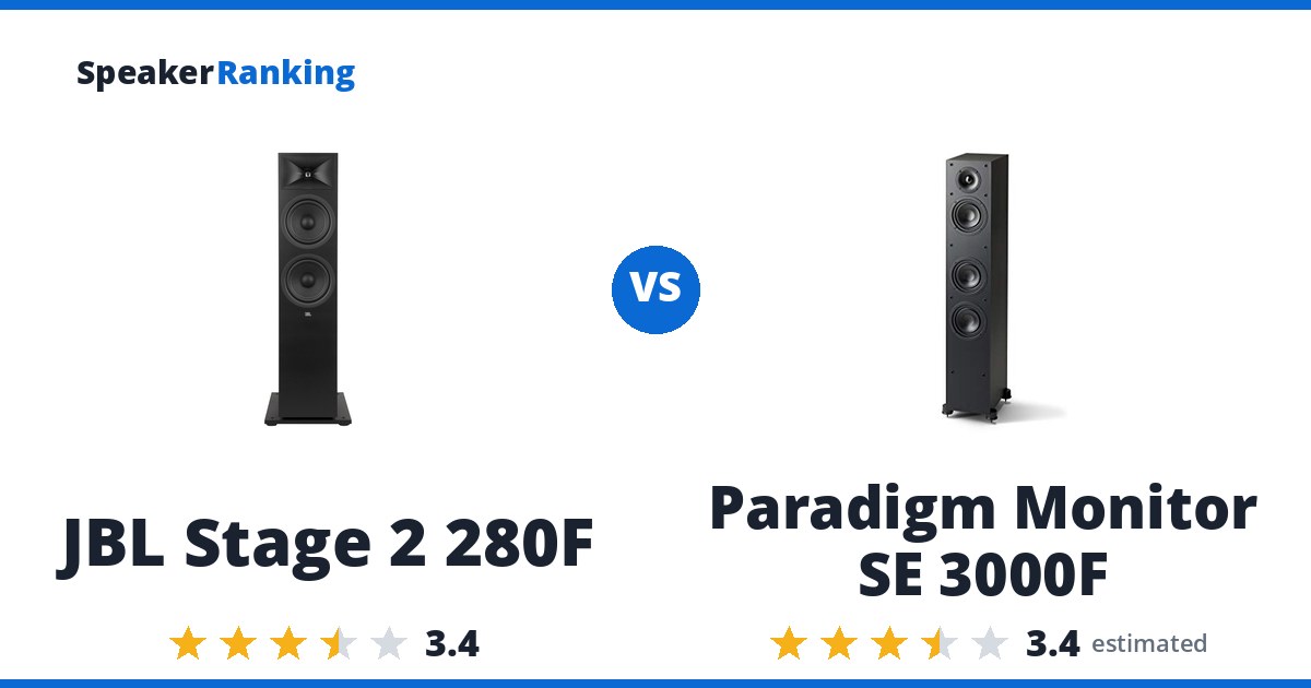 JBL Stage 2 280F vs Paradigm Monitor SE 3000F