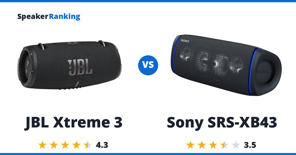 JBL Xtreme 3 vs Sony SRS-XB43