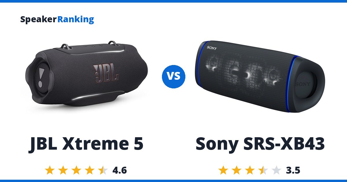 JBL Xtreme 5 vs Sony SRS-XB43
