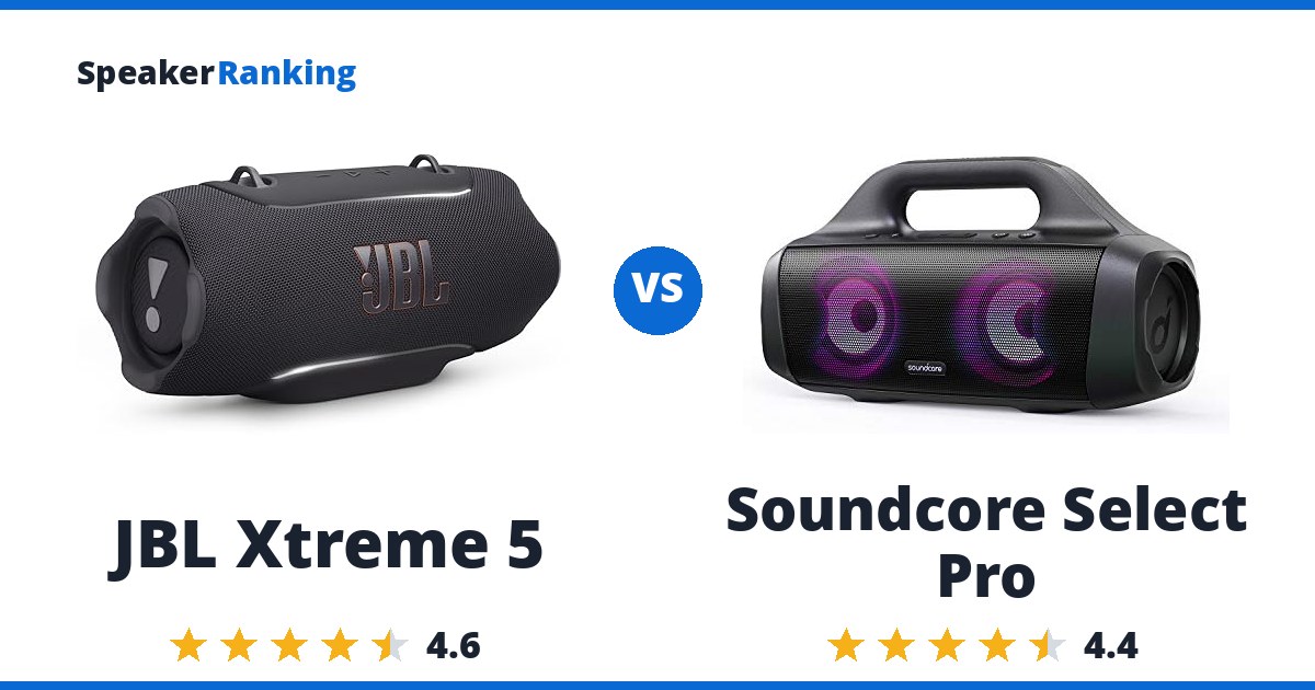 JBL Xtreme 5 vs Soundcore Select Pro