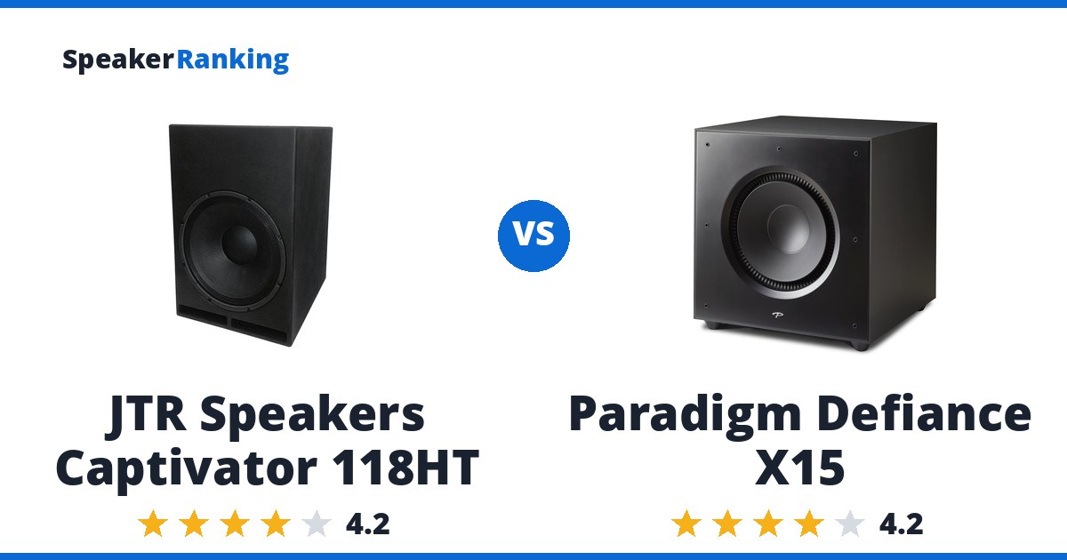 JTR Speakers Captivator 118HT vs Paradigm Defiance X15